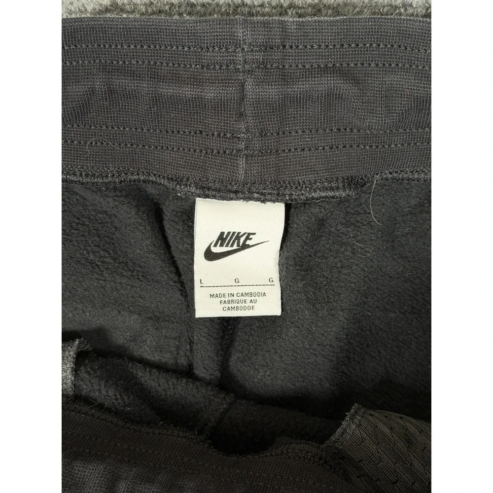 Nike Sportswear Air Jogger Mens Large Black Gray Fleece Pants DR8949-011
